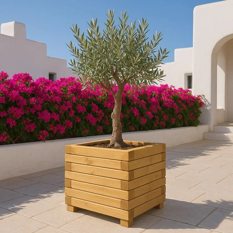 Square Wooden Planter 50 x 50 cm – 37 cm Height