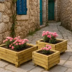 Wooden Planter Square 21(h) x 50 x 50cm