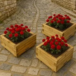 Wooden Planter Square 21(h) x 40 x 40cm
