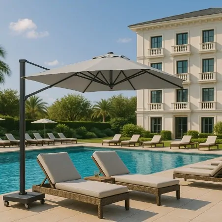 Premium Ομπρέλα Κήπου 3x3.5m Ανθρακί Γκρι