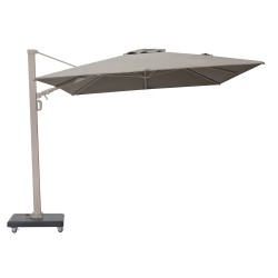 Premium Rotating Garden Umbrella 2.6x3.5m Beige Taupe