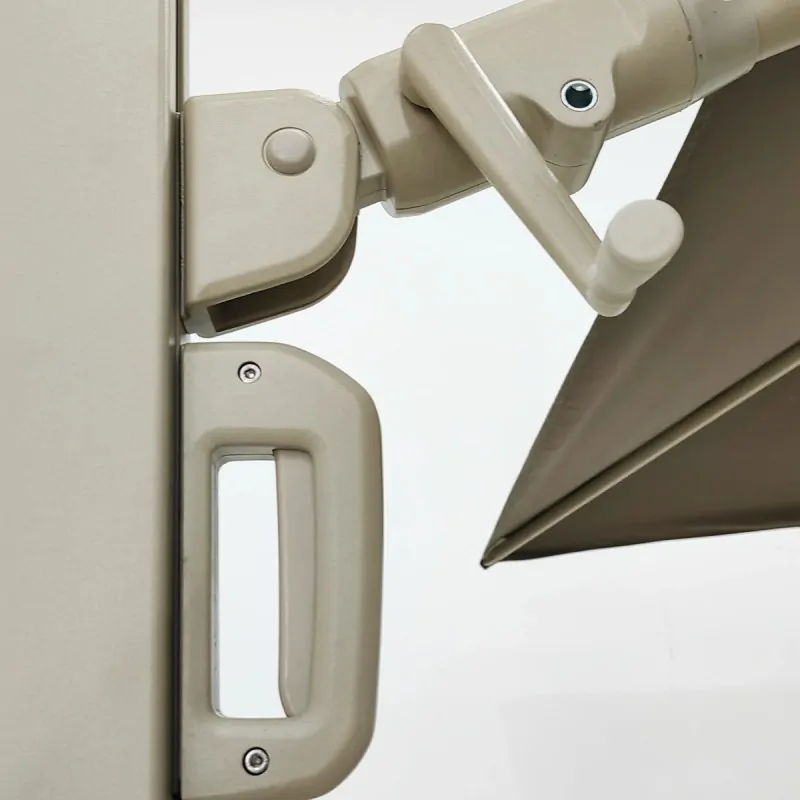 Premium Rotating Garden Umbrella 2.6x3.5m Beige Taupe