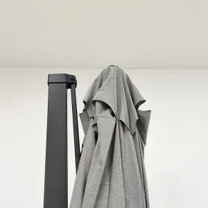 Premium Περιστρεφόμενη Ομπρέλα Κήπου 2.6x3.5m Ανθρακί Γκρι