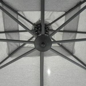 Premium Rotating Garden Umbrella 2.6x3.5m Anthracite Grey