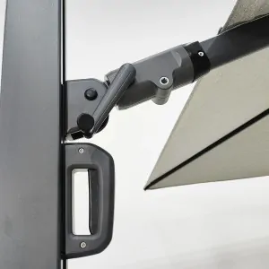 Premium Rotating Garden Umbrella 2.6x3.5m Anthracite Grey