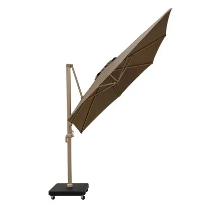 Premium Rotating Garden Umbrella 2.6x3.5m Beige Taupe