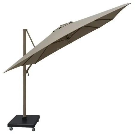 Premium Rotating Garden Umbrella 2.6x3.5m Beige Taupe