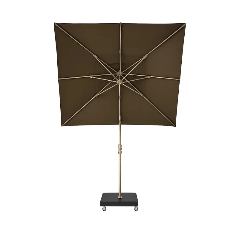 Premium Rotating Garden Umbrella 2.6x3.5m Beige Taupe