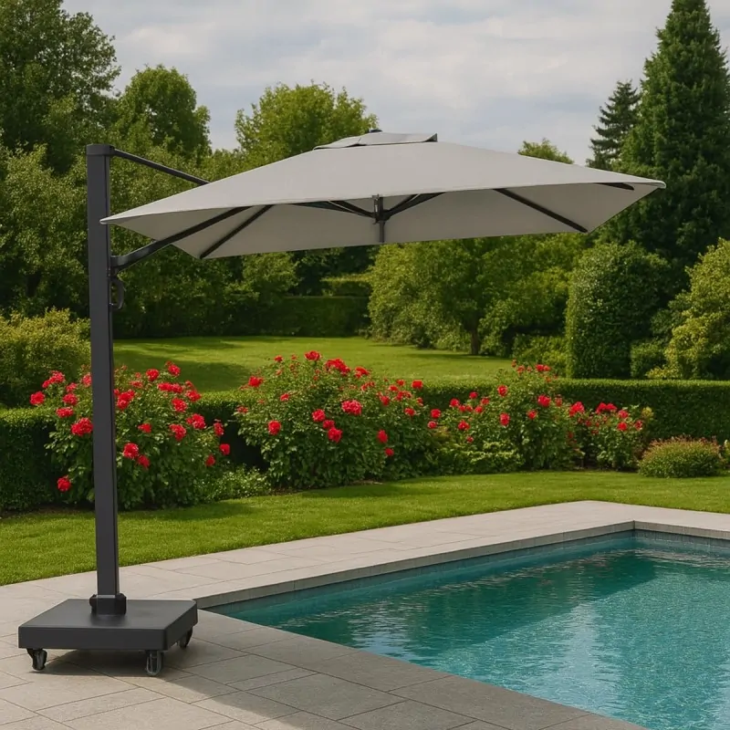Premium Rotating Garden Umbrella 2.6x3.5m Anthracite Grey