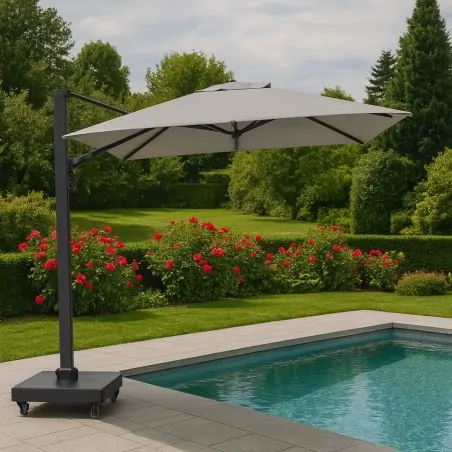 Premium Rotating Garden Umbrella 2.6x3.5m Anthracite Grey