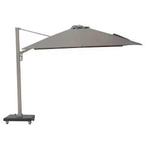 Premium Rotating Garden Umbrella 3x3m Beige Taupe