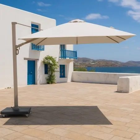 Premium Rotating Garden Umbrella 3x3m Beige