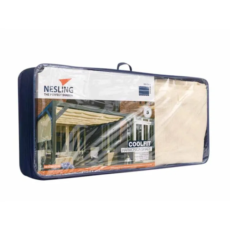 Harmonica Shade Sail 3,7x3,7m with Manual Opening Mechanism - Off White