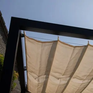 Harmonica Shade Sail 3,7x3,7m with Manual Opening Mechanism - Off White