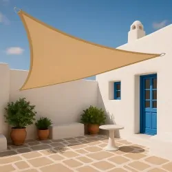 Triangle Shade Sail 280gsm Premium 5 x 5 x 5m Sand