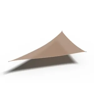 Triangle Shade Sail 285gsm Premium 90° - 5 x 5 x 7.1m - Sand