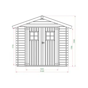 Ξύλινο Σπιτάκι – Αποθήκη Κήπου 196 × 246 εκ.