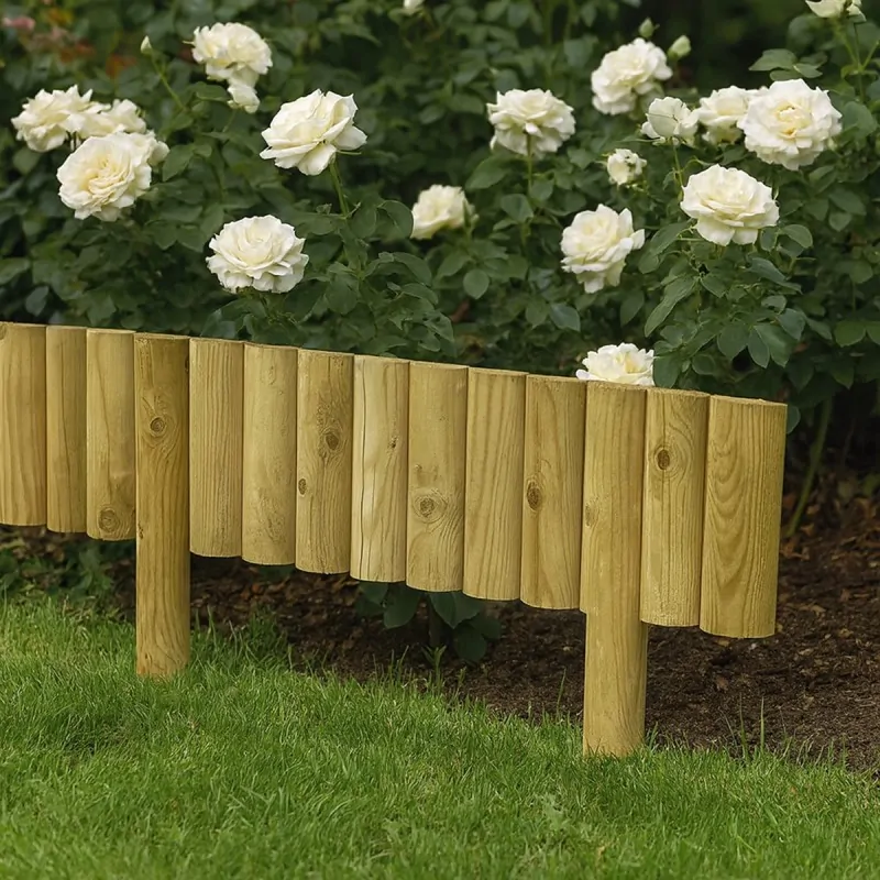 Wooden Garden Fence Spiked 30 x 105cm
