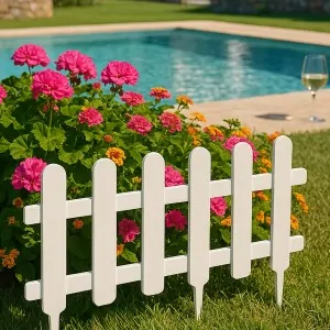 Διακοσμητικός Φράχτης Κήπου Καρφωτός Λευκός FARM – 40x79εκ.