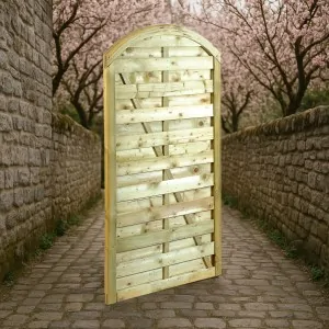 Wooden Garden Gate Closed Arch Panel 180x100cm