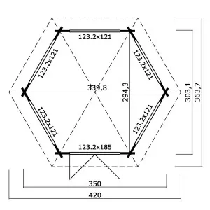 Ξύλινο Κιόσκι Καλυψώ 323 x 370εκ.