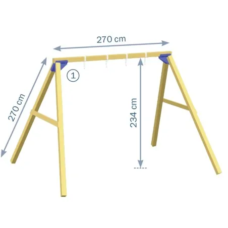 Freeswing Wooden Swing 270cm