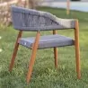 Premium Καρέκλα Teak με Γκρι Σχοινιά