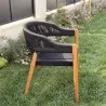 Premium Καρέκλα Teak με Μαύρα Σχοινιά