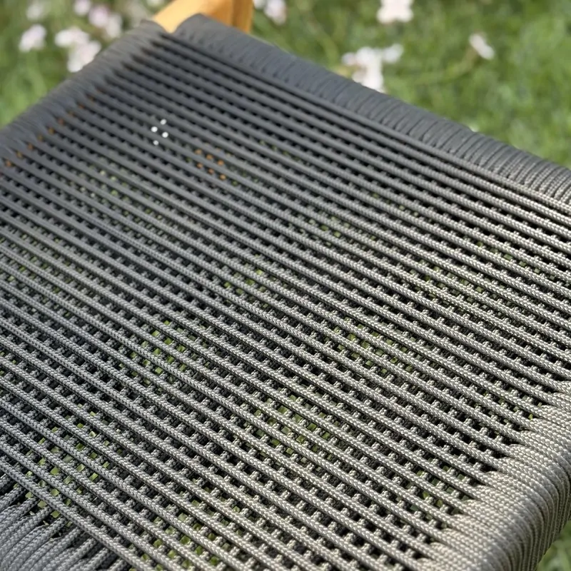 Premium Teak Chair with Black Rope