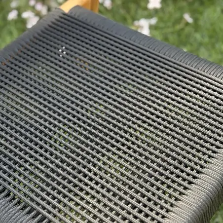 Premium Teak Chair with Black Rope