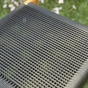 Premium Teak Chair with Black Rope