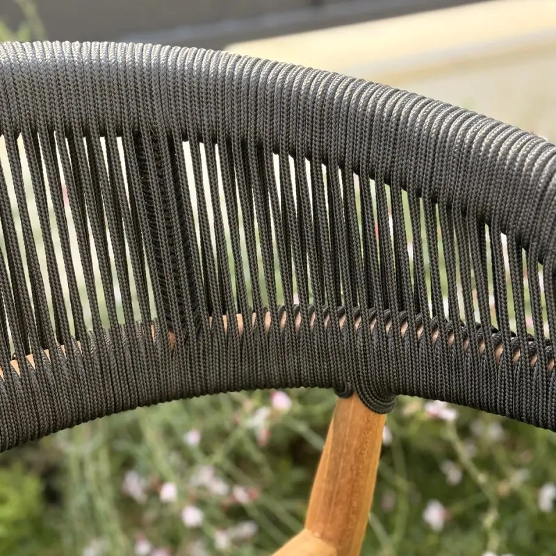 Premium Teak Chair with Black Rope