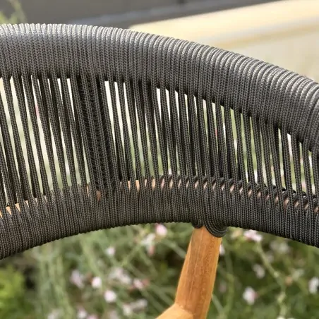 Premium Teak Chair with Black Rope