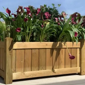 Granada Rectangular Wooden Planter 45x50x100cm