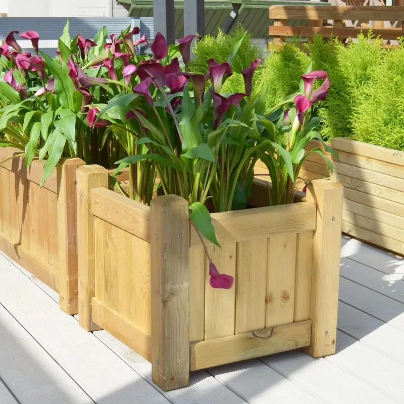Granada Square Wooden Planter 45x50x50cm