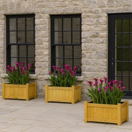 Granada Rectangular Wooden Planter 45x50x100cm
