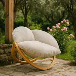 TIGA Armchair - Natural Touch (Natural Base - Ecru Cushion)