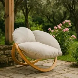 TIGA Armchair - Natural Touch (Natural Base - Ecru Cushion)