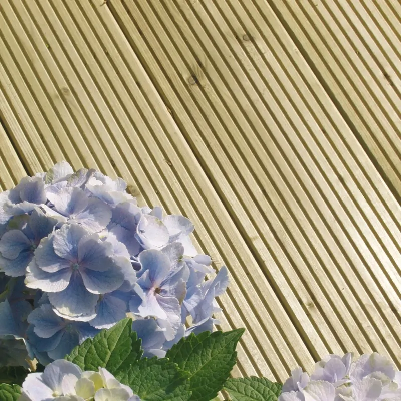 Grooved Pressure-Treated Deck Board 2.1 × 12 × 420 cm