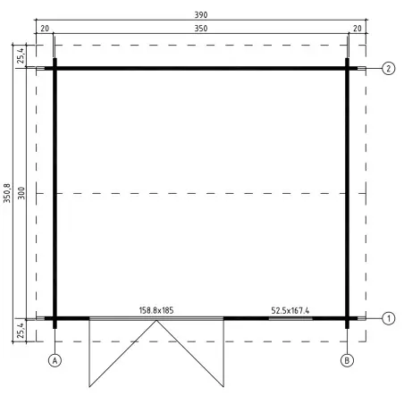 Ξύλινο Σπίτι Φαίδρα 370 x 320 εκ.