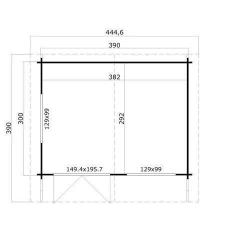 Ξύλινο Σπίτι Νεφέλη 410 x 320εκ.