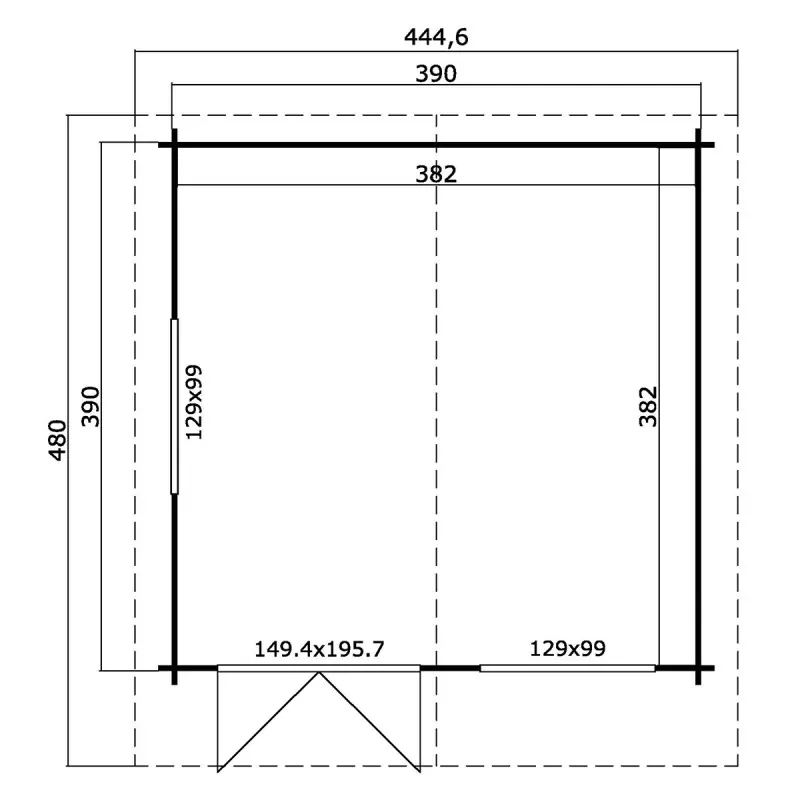 Ξύλινο Σπίτι Καλλιόπη 410 x 410 εκ.