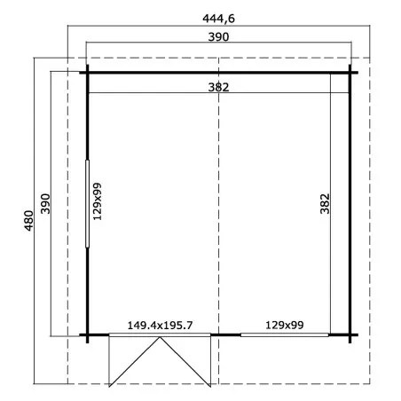 Ξύλινο Σπίτι Καλλιόπη 410 x 410 εκ.