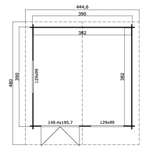 Ξύλινο Σπίτι Καλλιόπη 410 x 410 εκ.