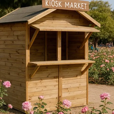 Wooden Market Kiosk – Sales Booth 240 × 180 cm