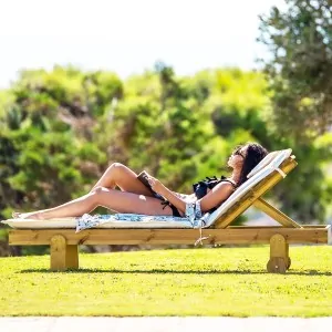 Wooden Impregnated Sun Lounger – 30(H) x 200 x 69 cm