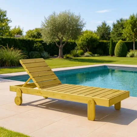 Wooden Impregnated Sun Lounger – 30(H) x 200 x 69 cm