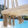 Double Wooden Swing with Jute Rope