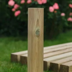 Planed Impregnated Wooden Post 9 × 9 × 270 cm