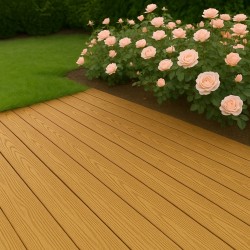 3D WPC decking board 2,5 x 15 x 360cm - light brown